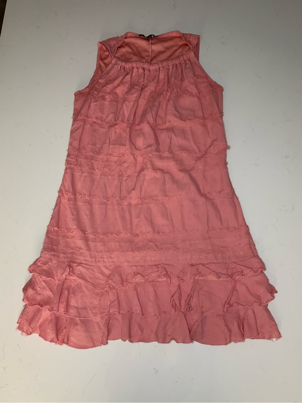 Y2K Woman’s Coral Ruffle Tiered Dress